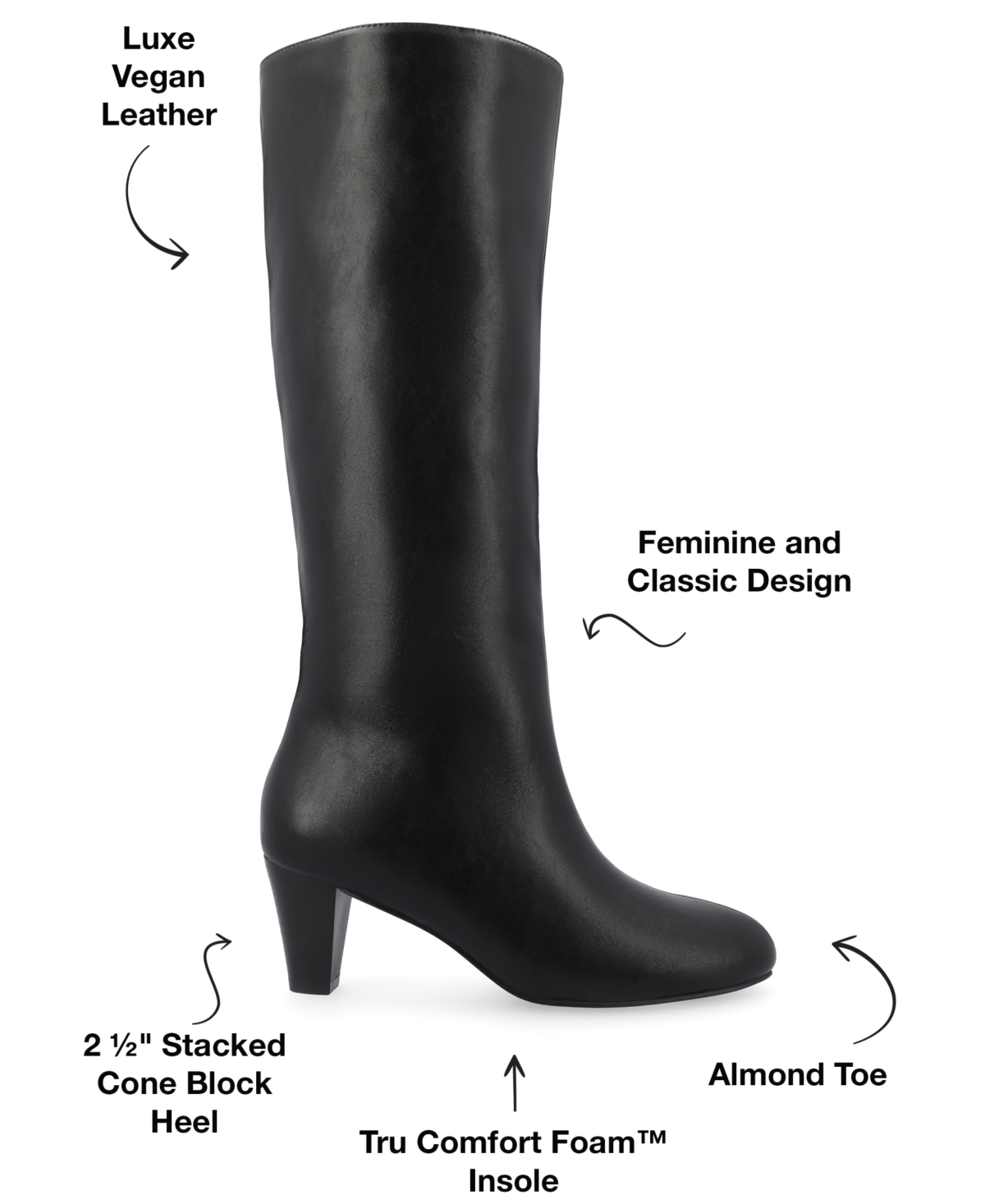 Journee Collection Women's Jovey Kitten Heel Tall Boots