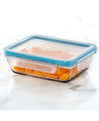 Glass 6 Cup Rectangle Food Storage with Truelock Locking Lid, 2 Piece Set