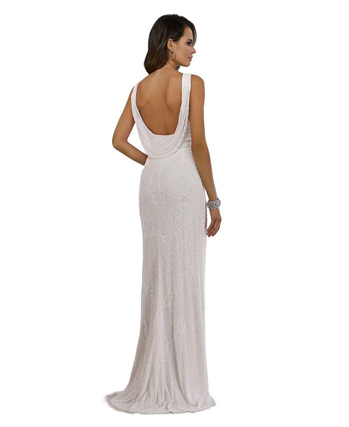 Lara 51211- Beaded Mini Wedding Dress with Godets main image 1