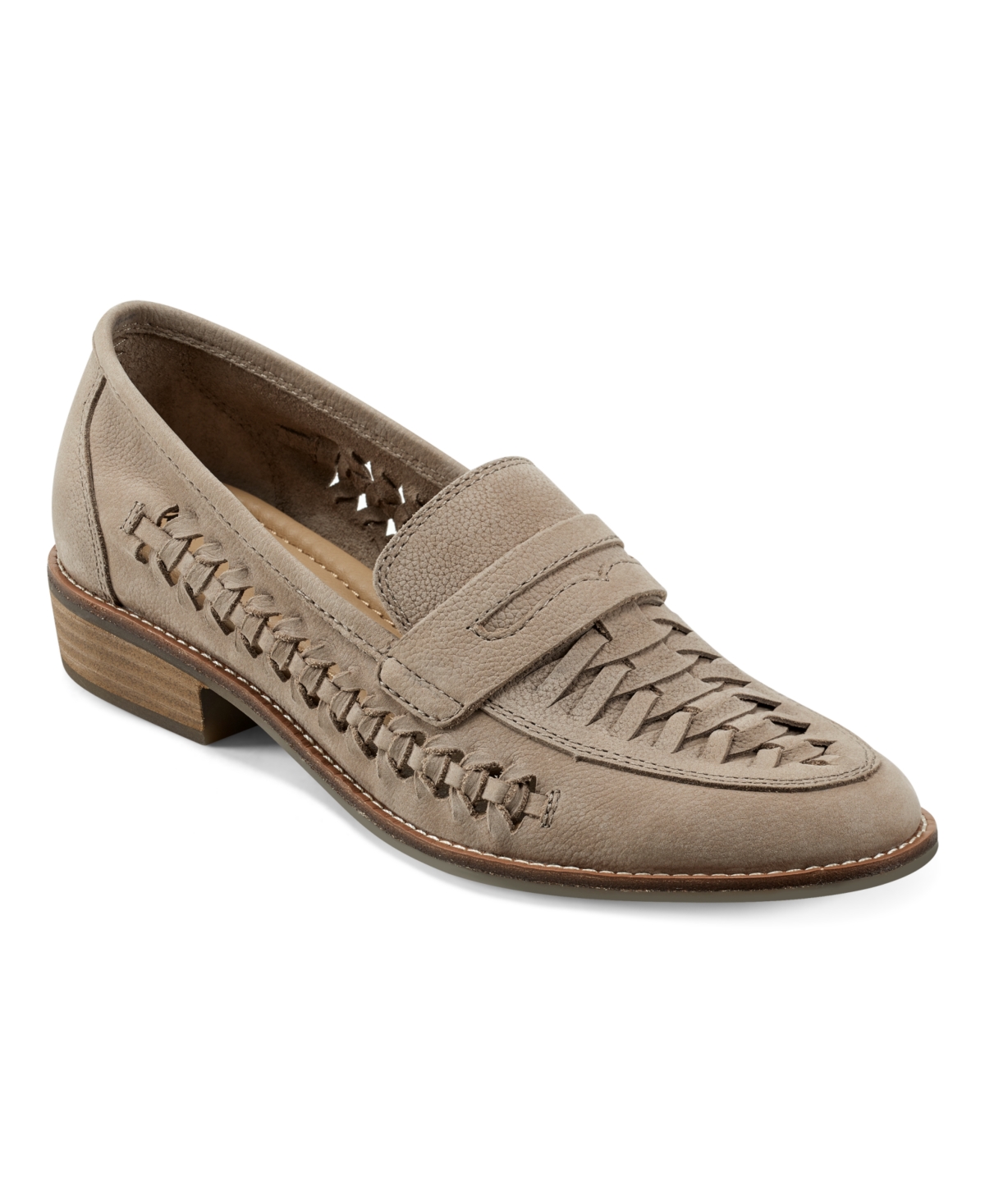 Women's Ella Woven Slip-On Penny Loafers - Cream Leather