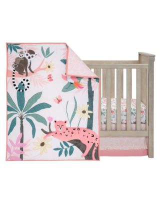Enchanted Safari Leopard/Lemur Jungle 3-Piece Baby Crib Bedding Set