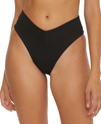 Becca - Women's Modern Edge High-Waist Ribbed Bikini Bottoms
