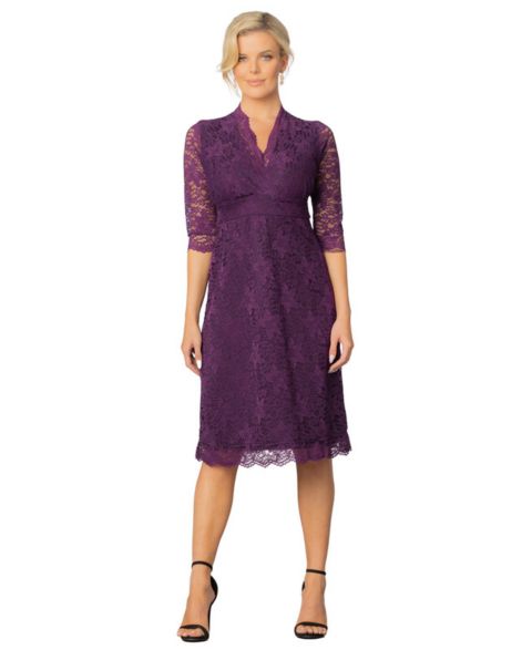 Женское платье Kiyonna Scalloped Boudoir Lace Cocktail, цвет: Сливовый