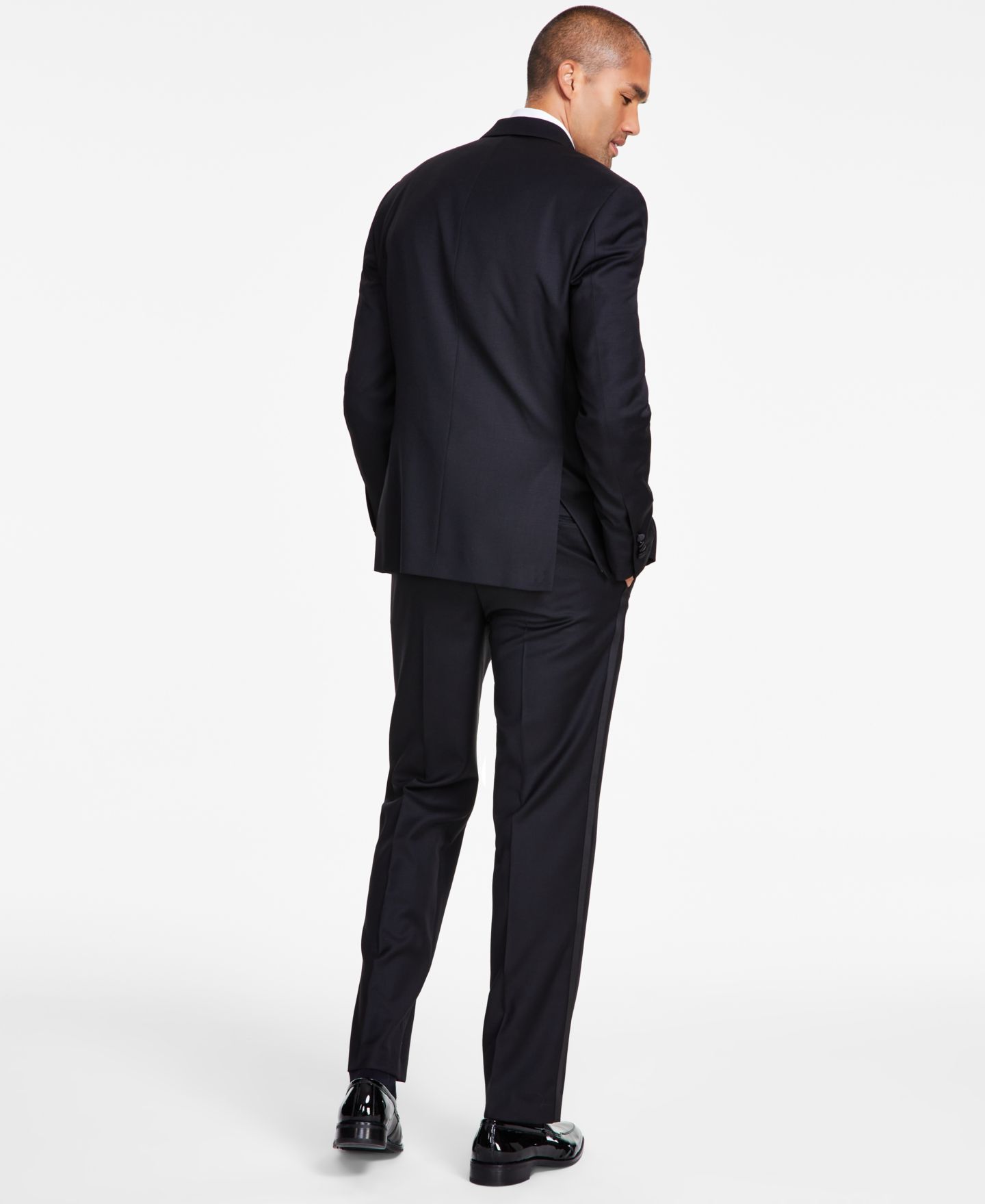 Мужские комплекты Michael Kors Classic-Fit Stretch Black Solid Tuxedo Separates, цвет: Чёрный — фото 2