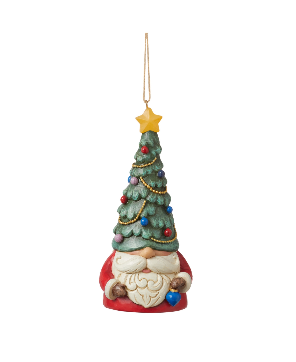 Jim Shore Led Gnome Tree Hat Ornament In Multi