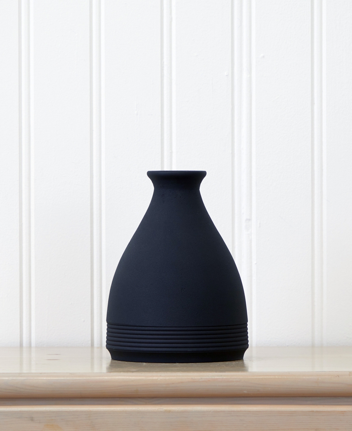 Nearly Natural 10" Cone Stone Vase Matte In Black