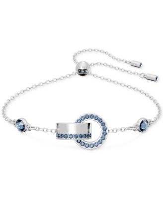 Swarovski Rhodium-Plated Color Pavé Interlocking Loop Slider Bracelet ...