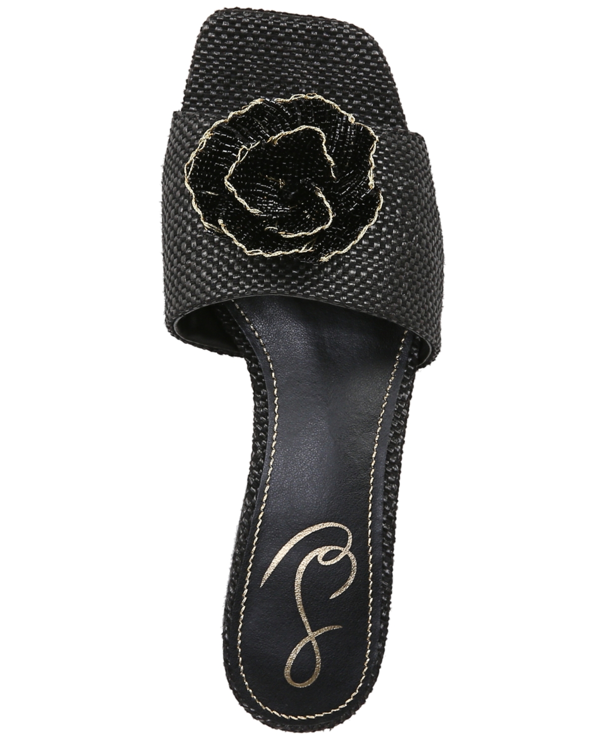 Shop Sam Edelman Women's Winsley Floral Block-heel Sandals In Black Raffia