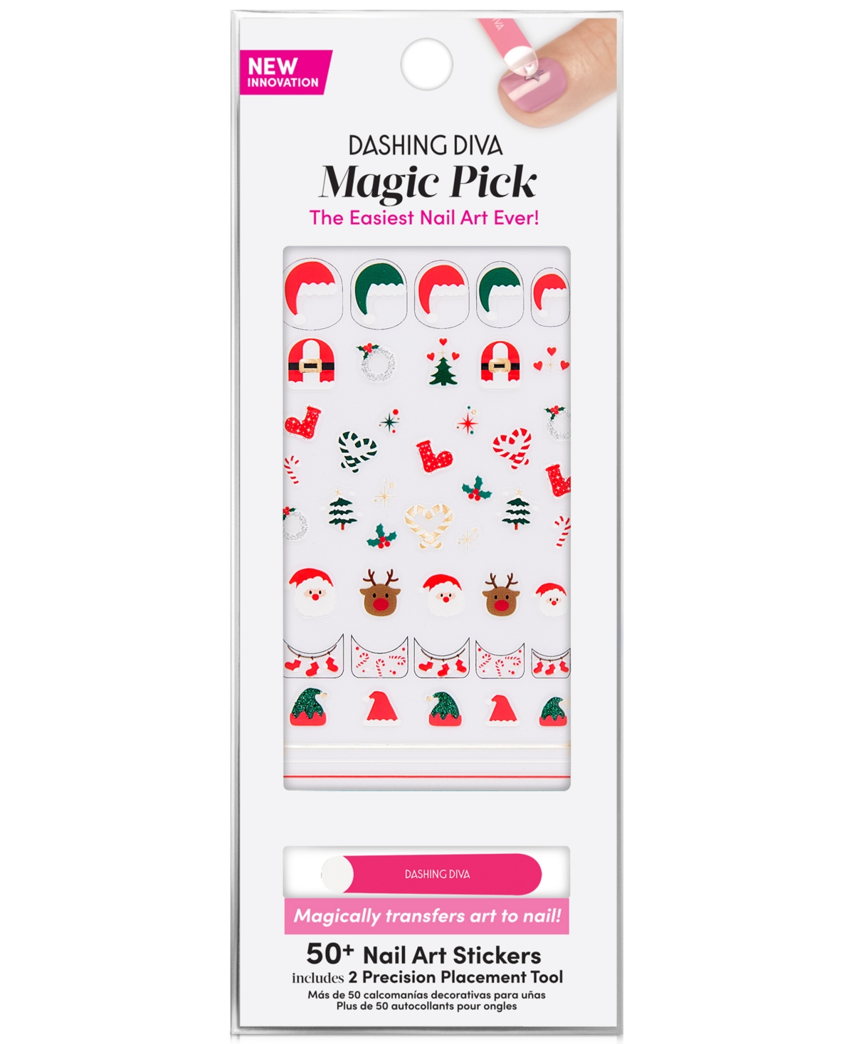 Magic Pick 3D Nail Art Stickers - Holiday Cheers - Multi