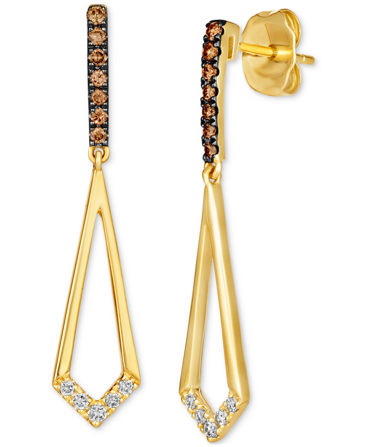 Le Vian Chocolate Diamond & Nude Diamond Open Drop Earrings (1/5 Ct. T.w.) In 14k Gold In K Honey Gold Earrings