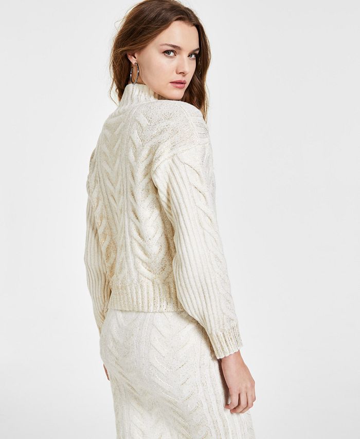 GUESS Women's Diane Mock-Neck Long Sleeve Sweater - Macy's