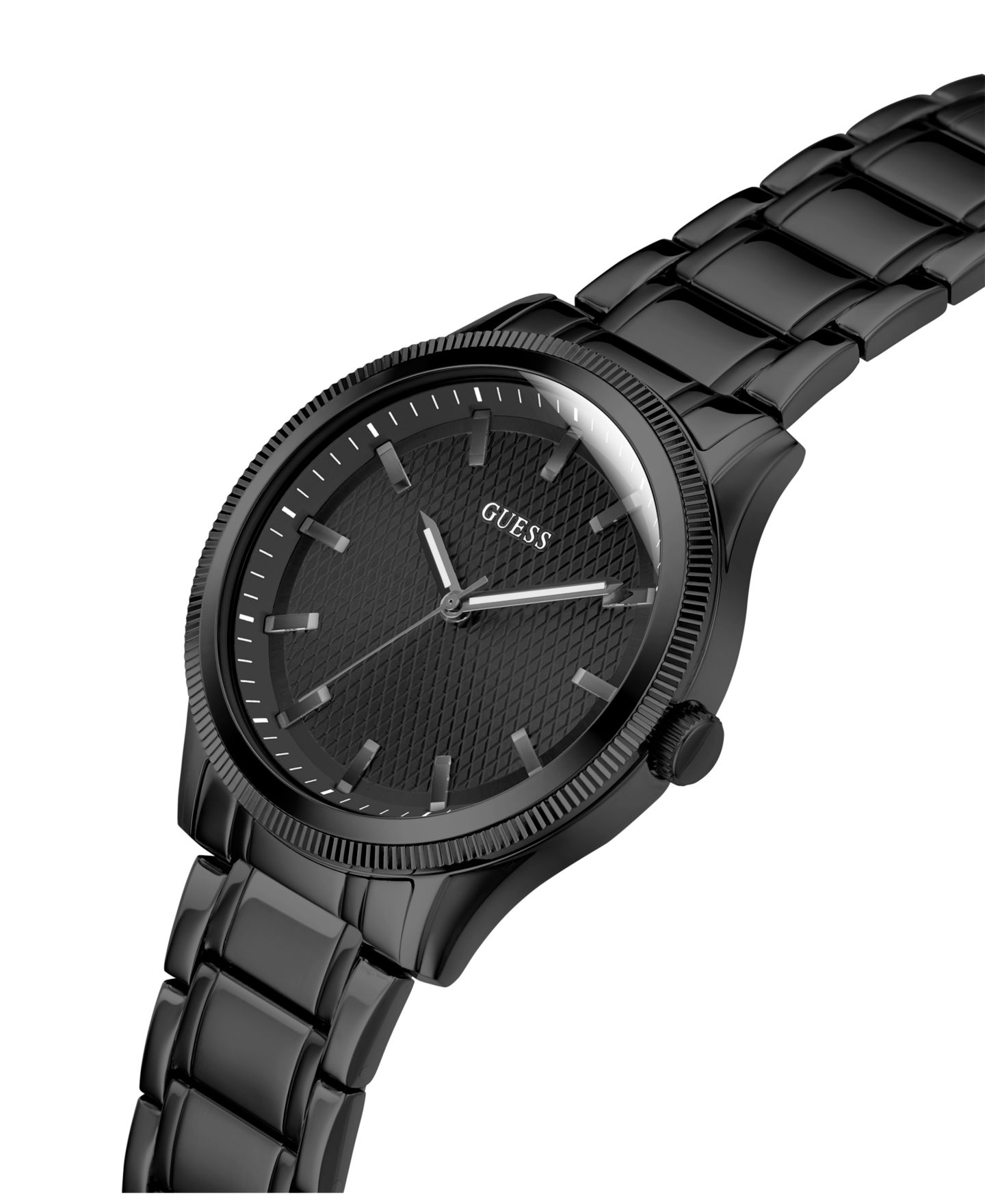 Мужские часы GUESS Analog Black Stainless Steel Watch 44mm — фото 4