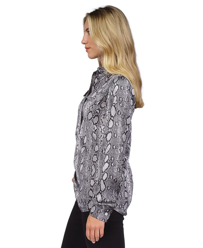 Michael Kors Snake Print Jersey Tunic Dress Black/White