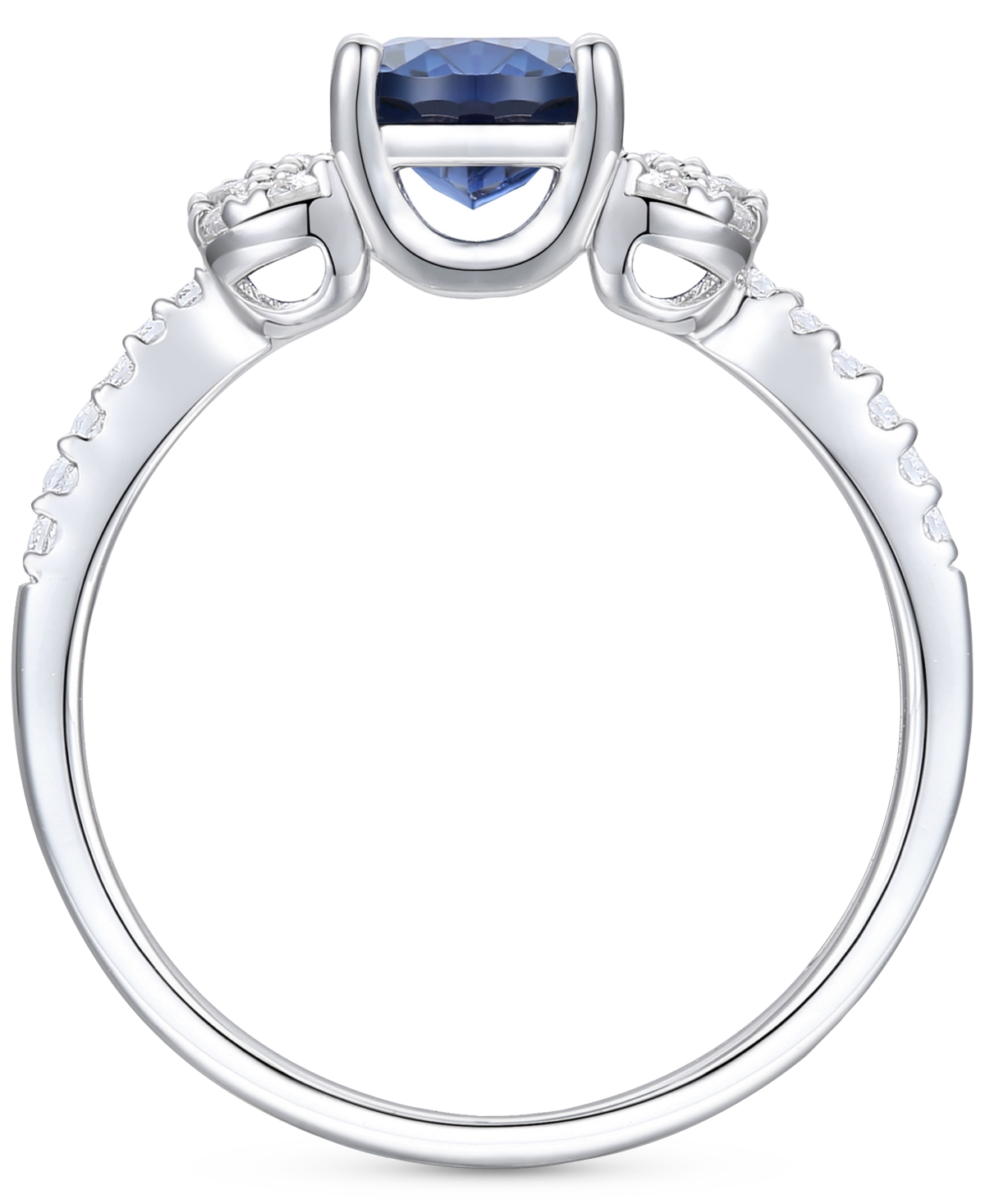 Citrine (1 ct. t.w.) & Lab-Grown White(1/4 ct. t.w.) Ring in 14k Gold-Plated Sterling Silver (Also in Additional Gemstones) - Sapphire