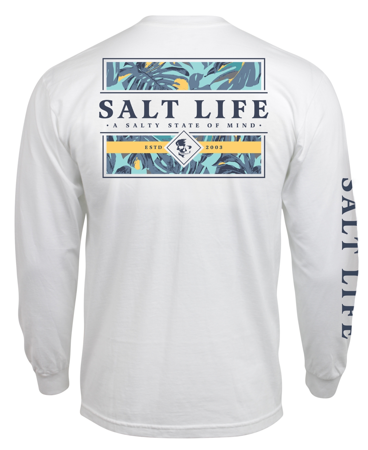Men's Salt Life Lounge Life Graphic Long Sleeve T-Shirt - White