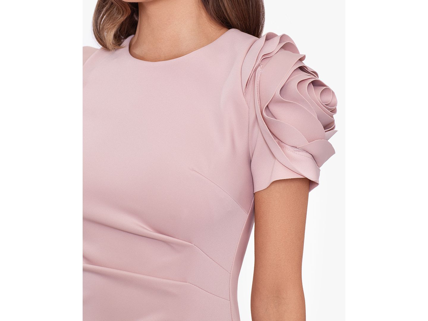 Женские платья XSCAPE Ruched Fit & Flare Gown, цвет: Пудровый — фото 2