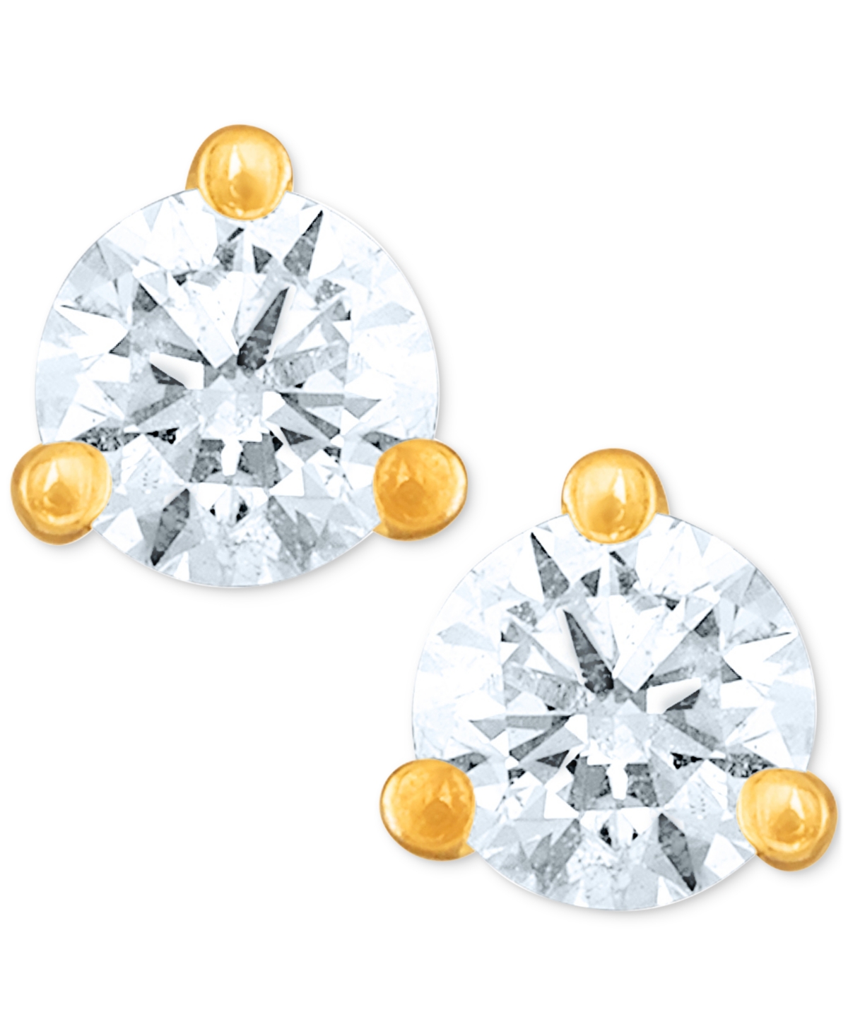 Certified Near Colorless Diamond Stud Earrings (1/3 ct. t.w.) in 18k White or- Yellow Gold
