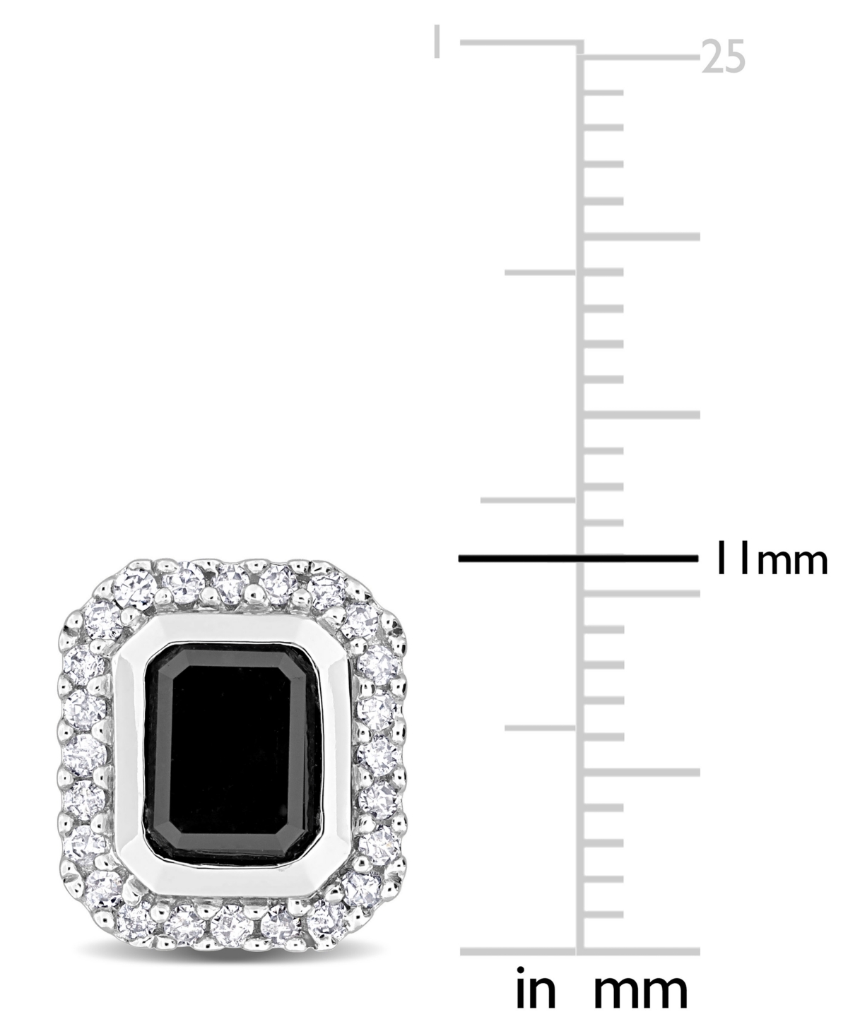 Black & White Diamond Emerald-Cut Halo Stud Earrings (2-1/4 ct. t.w.) in 14k- White Gold