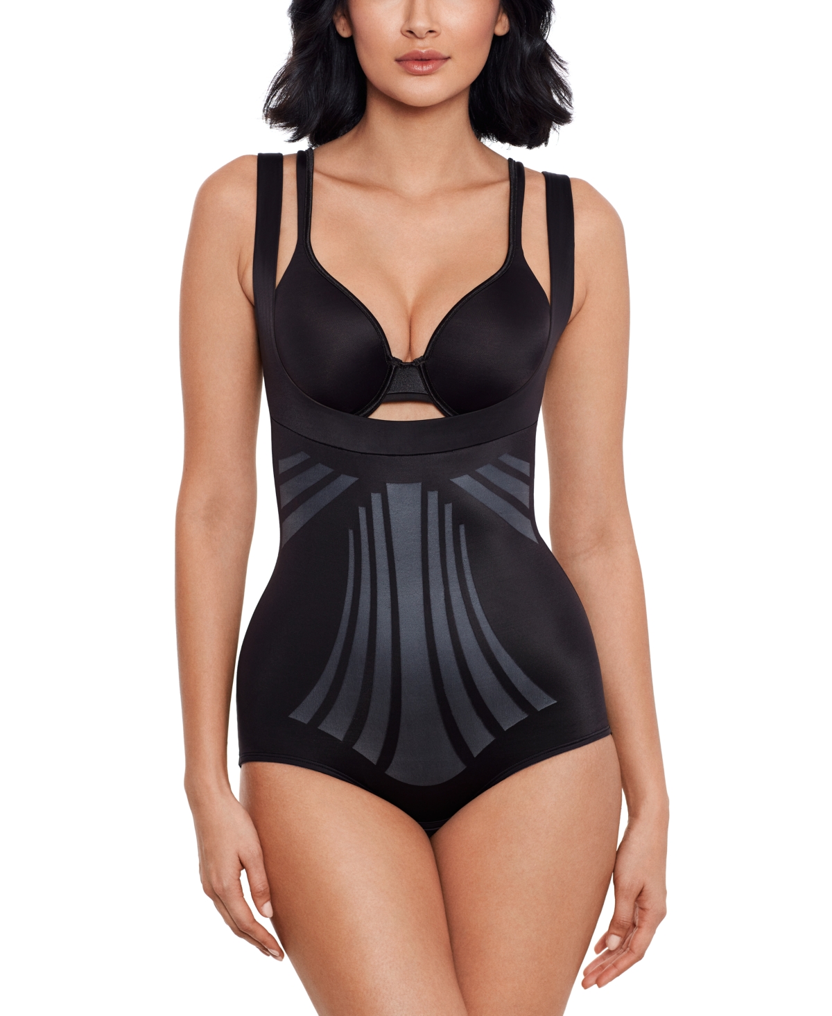 Miraclesuit Firm Control Modern Miracle Open Bust Bodysuit In Black