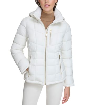 Calvin klein petite hot sale hooded puffer coat