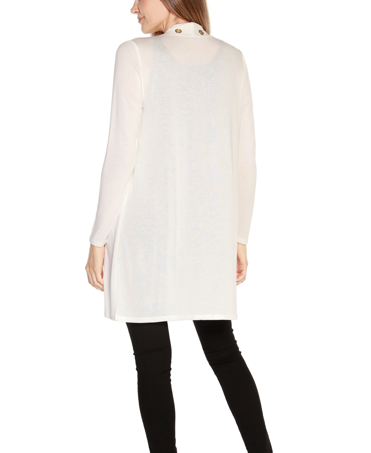 Belldini Women's Long Sleeve Grommet-Trim Cardigan Top