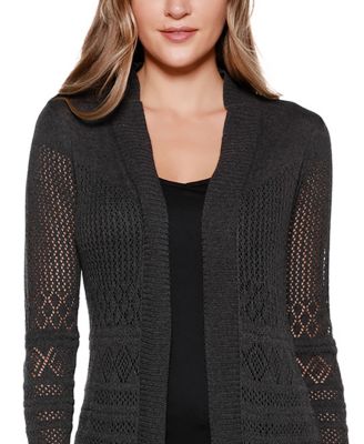 Belldini Pointelle-Stitch Duster Cardigan Sweater - Macy's