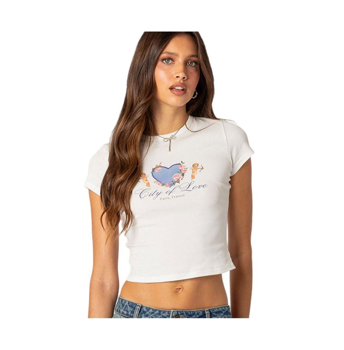 Shop Edikted Women's City Lovers T-shirt In White