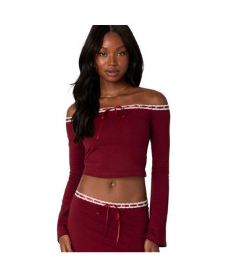 Women's Seline Ribbon Trim Top - Macy's