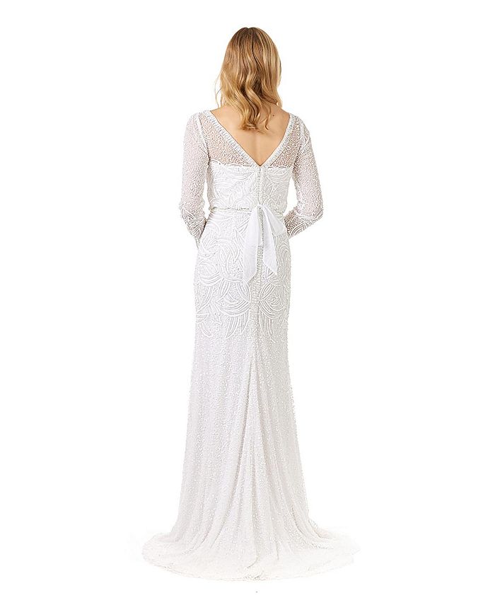 Lara Women's Grant Long Sleeve Beaded Wedding Dress - Macy's
