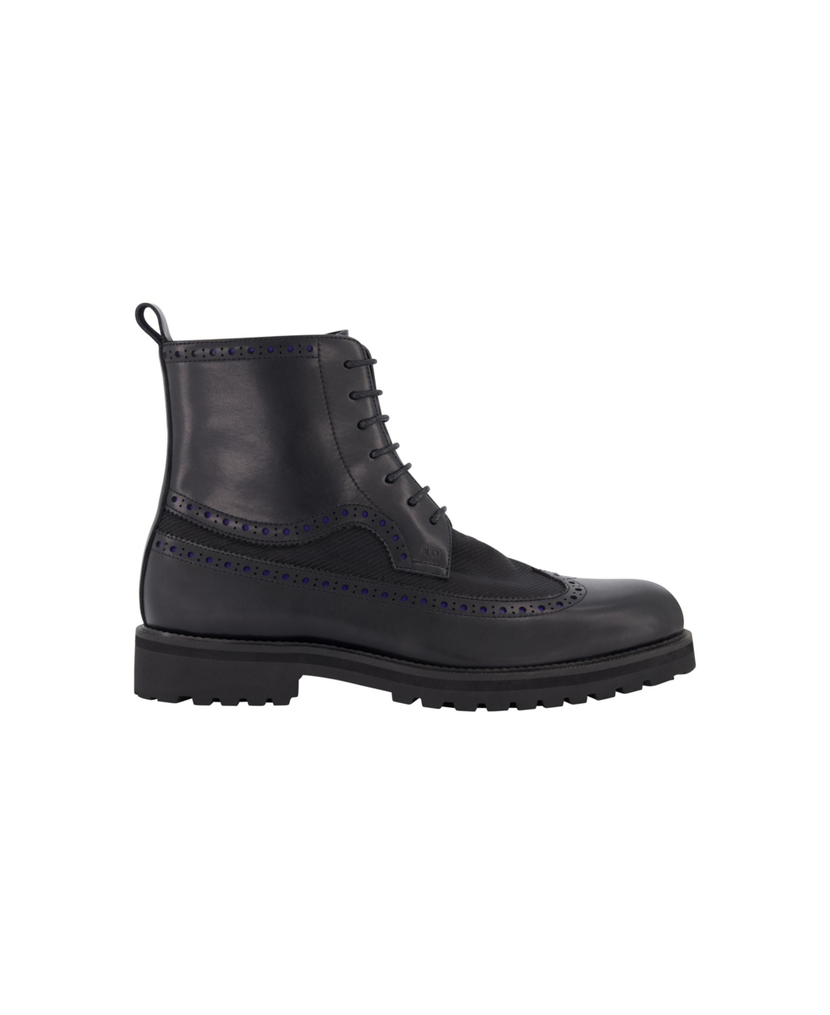 Dkny Men's Lace Up Rubber Sole Wingtip Dress Boots