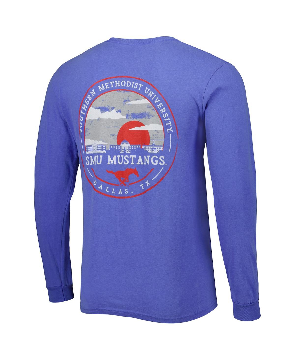 Image One Royal Smu Mustangs Circle Campus Scene Long Sleeve T-shirt In Royal