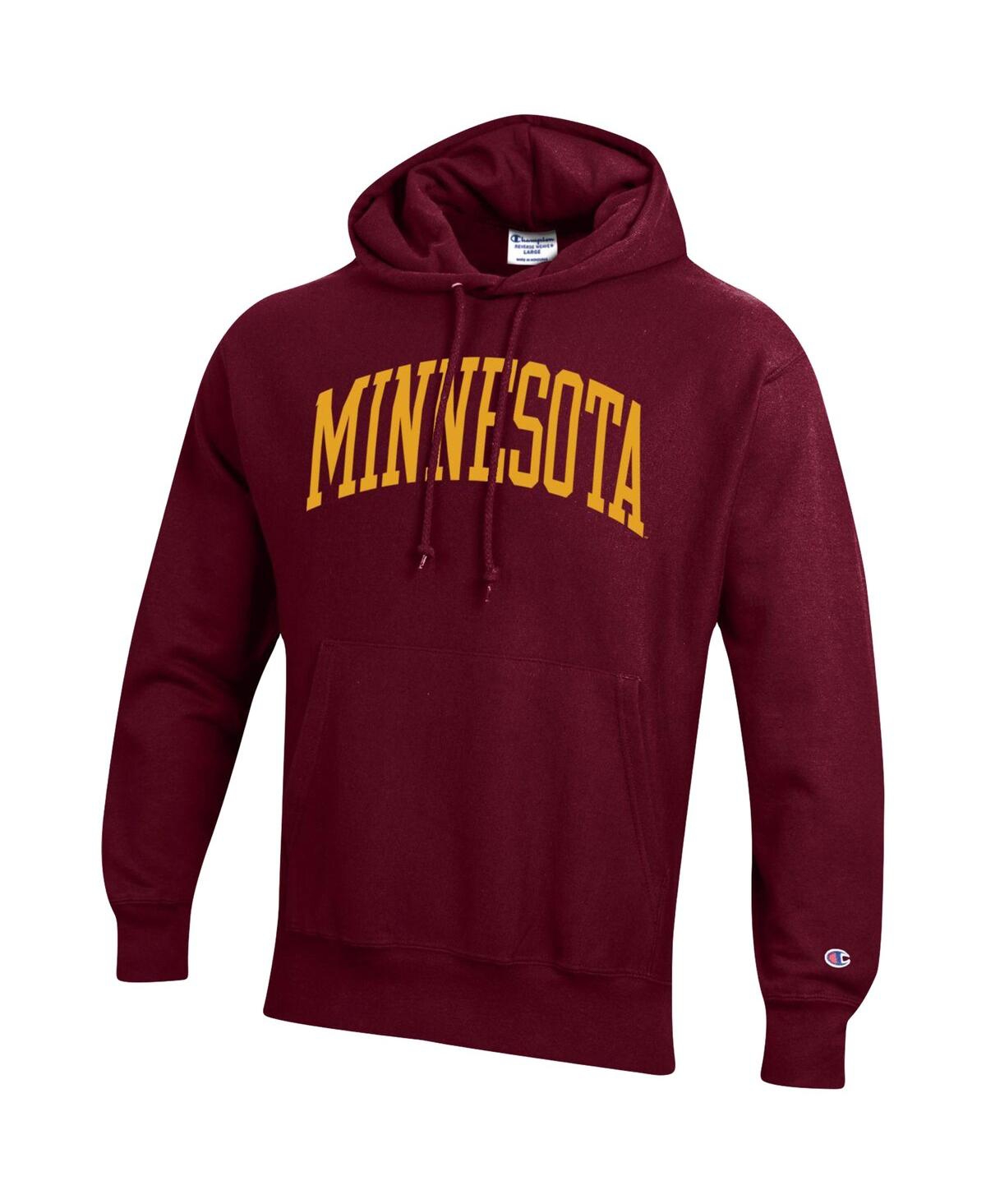 Men's ChampionMinnesota Golden Gophers Team Arch Reverse Weave Pullover Hoodie - Maroon