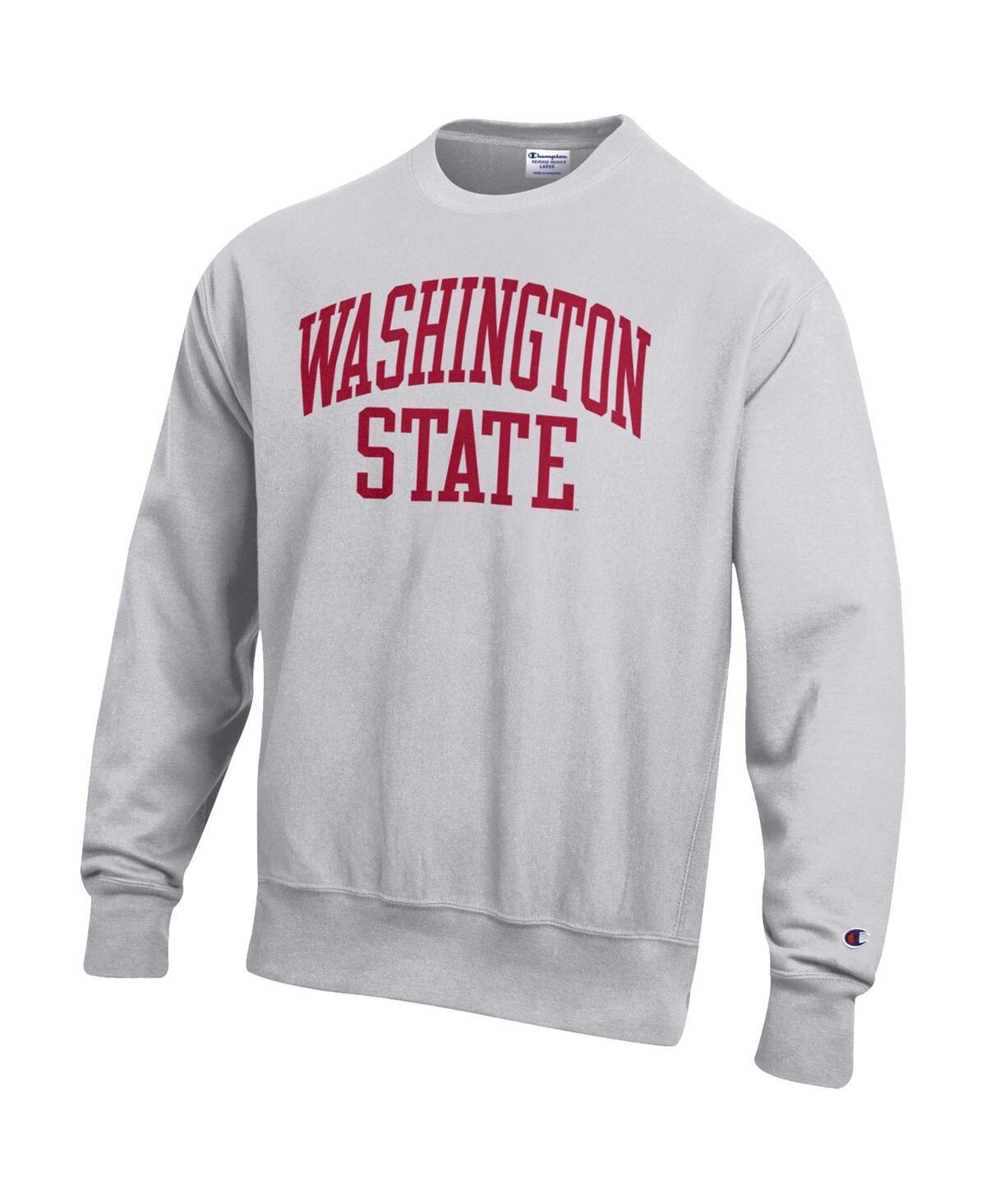 Shop Champion Men's  Heathered Gray Washington State Cougars Arch Reverse Weave Pullover Sweatshirt In Heather Gray