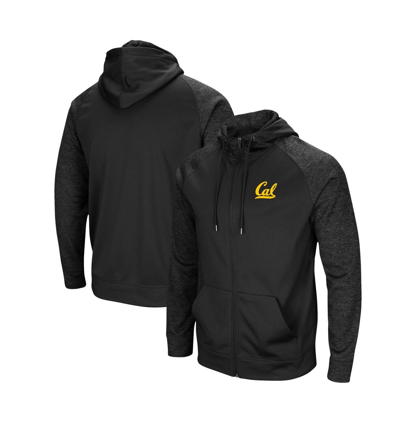 Мужское худи Colosseum Black Cal Bears Blackout 3.0 Tonal Raglan Full-Zip — фото 1