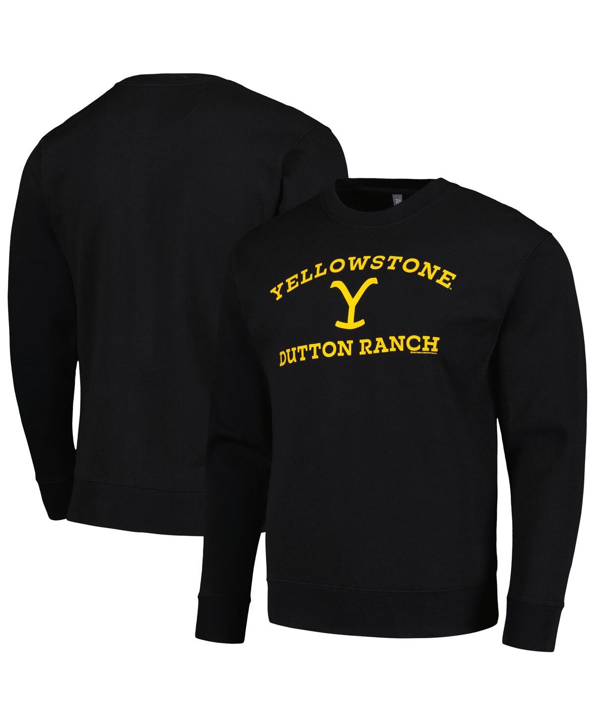 Men's Black Yellowstone Logo Pullover Sweatshirt - Black