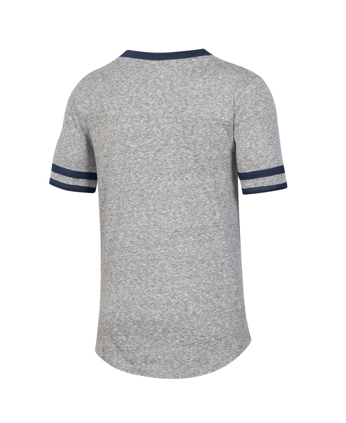 Under Armour Girls Youth  Heathered Gray Auburn Tigers Siro Slub Novelty T-shirt In Heather Gray