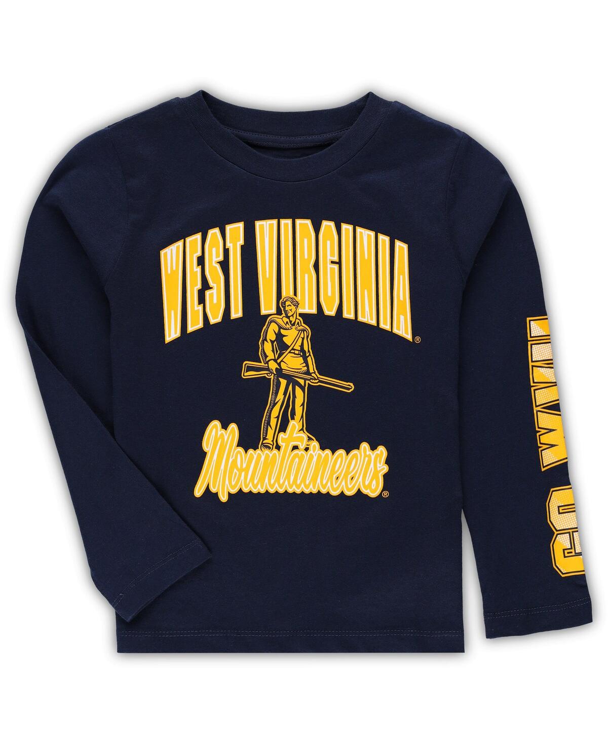 Shop Outerstuff Preschool Boys And Girls Navy, Gold West Virginia Mountaineers Game Day T-shirt Combo Pack In Navy,gold