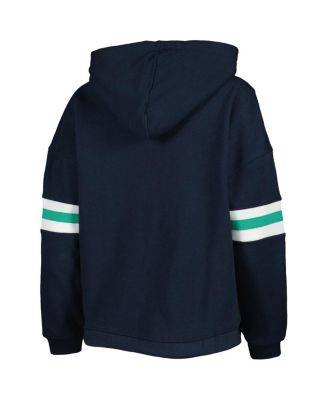 Women's Navy Distressed Notre Dame Fighting Irish Super Pennant Pullover Hoodie
