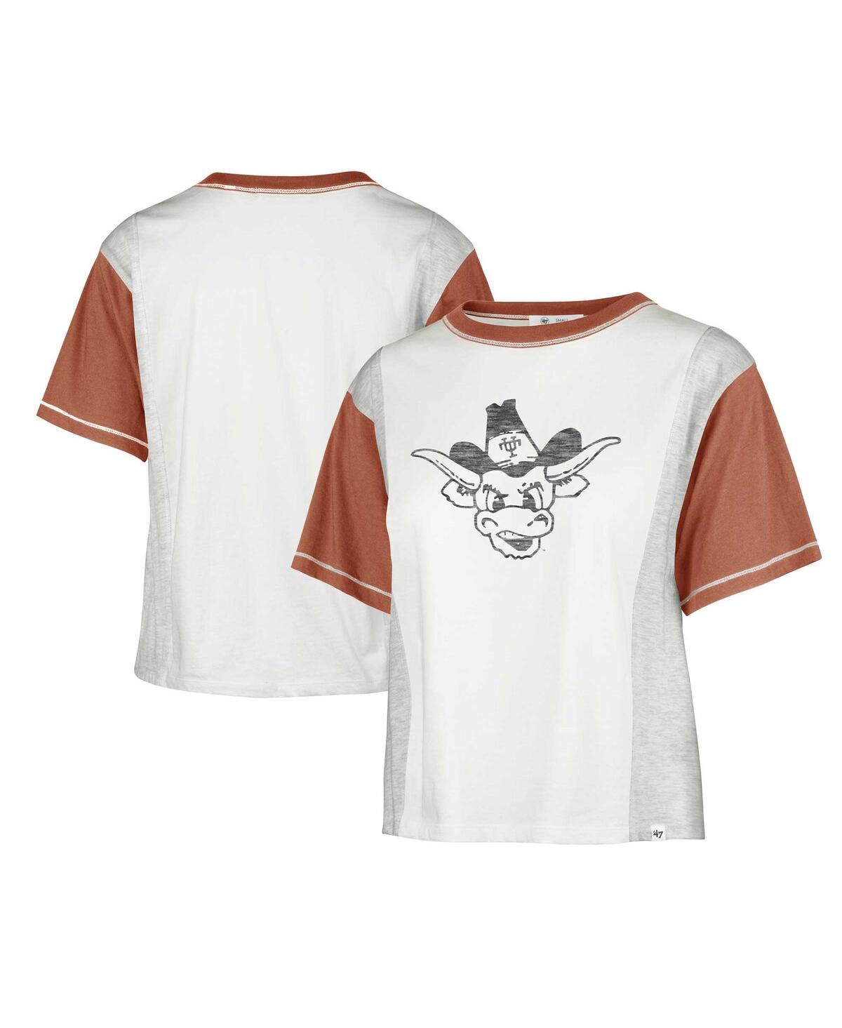47 Brand Women's ' White Distressed Texas Longhorns Vault Premier Tilda T-shirt