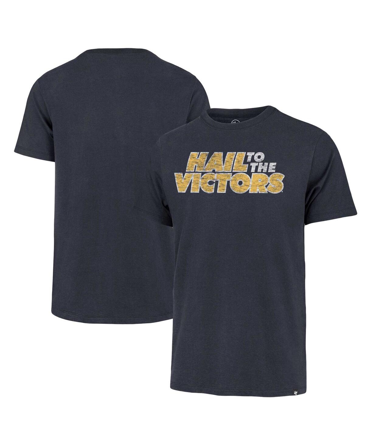 47 Brand Men's ' Navy Distressed Michigan Wolverines Article Franklin T-shirt