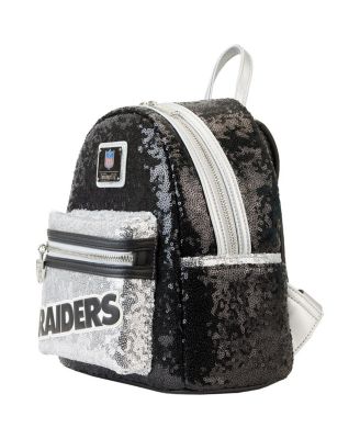 【Lounge Fly】NFL Las Vegas Raiders Sequin Mini Backpack Loungefly Men's and Women's Las Vegas Raiders Sequin Mini