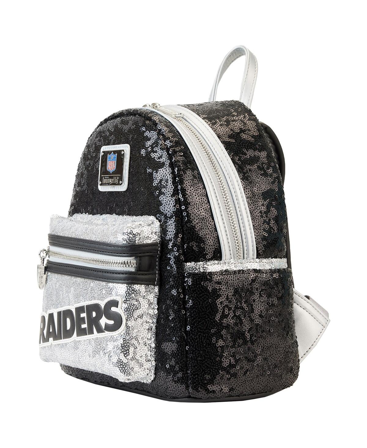 Shop Loungefly Men's And Women's  Las Vegas Raiders Sequin Mini Backpack In Black
