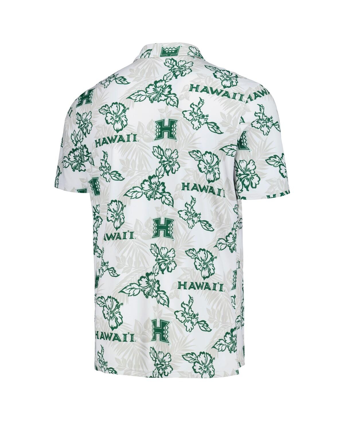 Reyn Spooner Men's  White Hawaii Rainbow Warriors Performance Polo Shirt In White