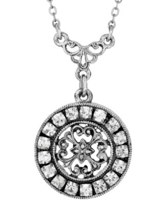 Crystal Round Pendant Necklace