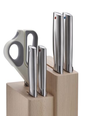 Elevate Fusion 5-Piece Knife, Cleaver and Scissor Set with Beechwood Block