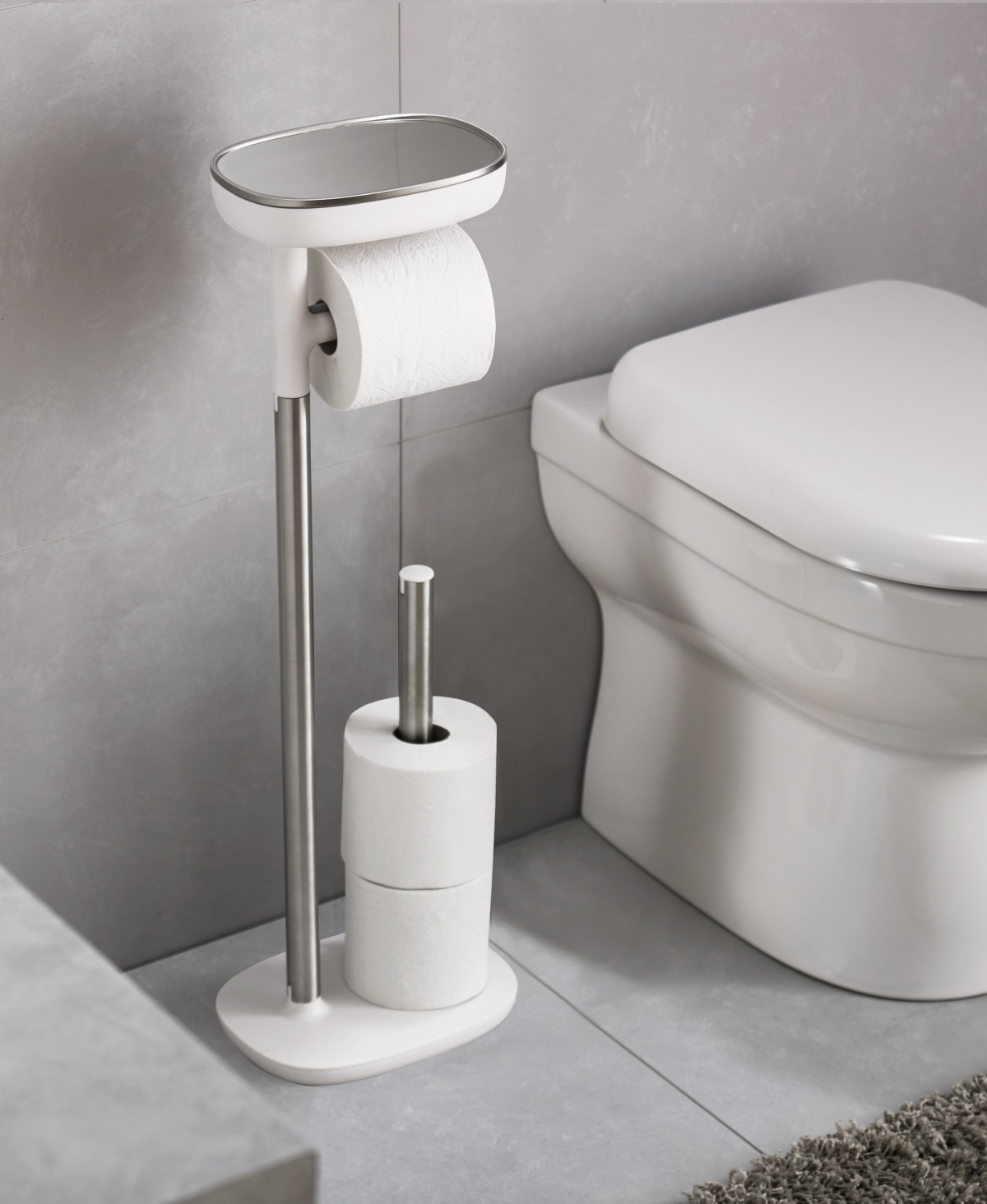 Joseph Joseph Easystore Standing Toilet Paper Holder In Gray