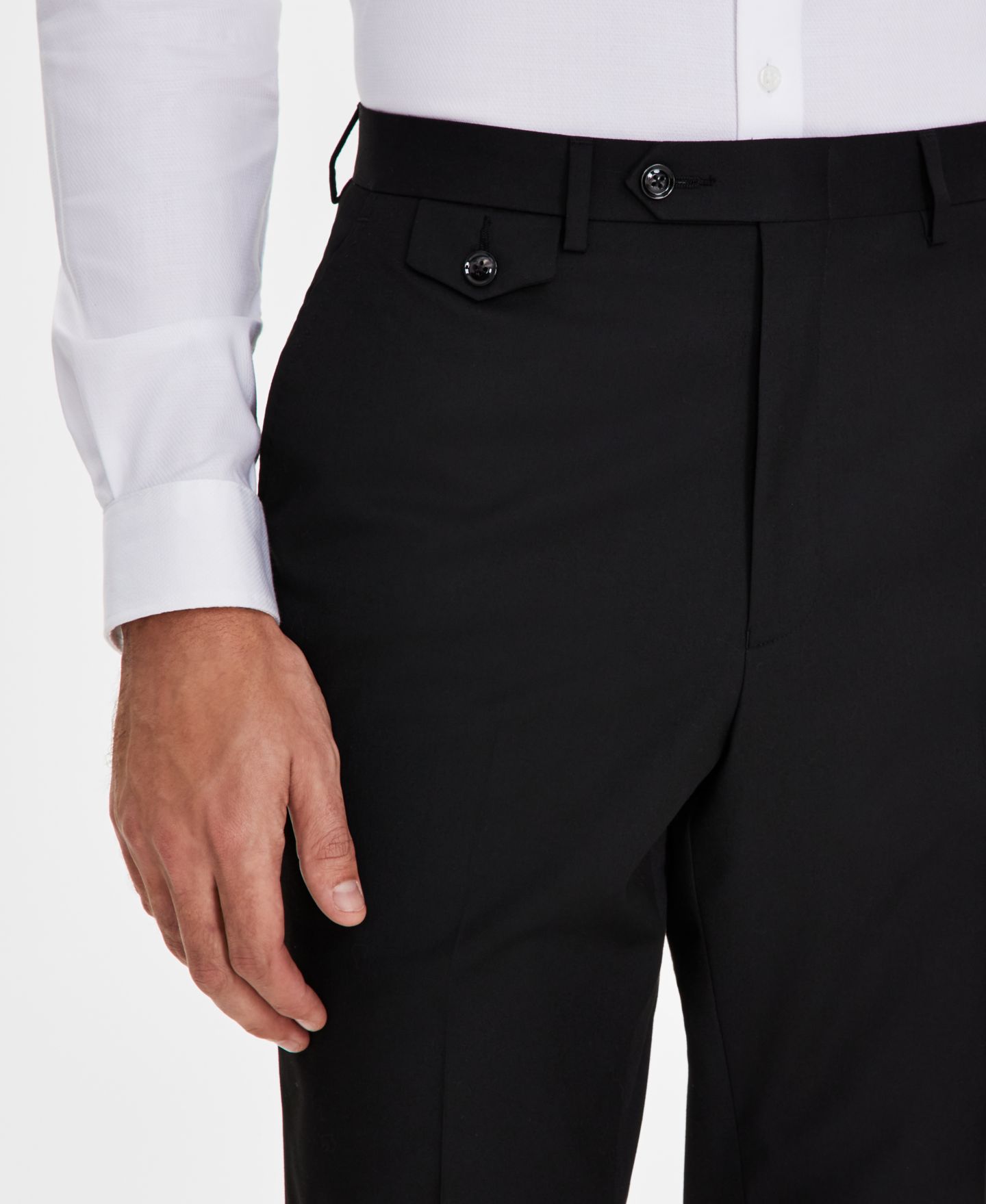 Мужские брюки Tayion Collection Classic-Fit Solid Suit, цвет: Чёрный однотонный — фото 4
