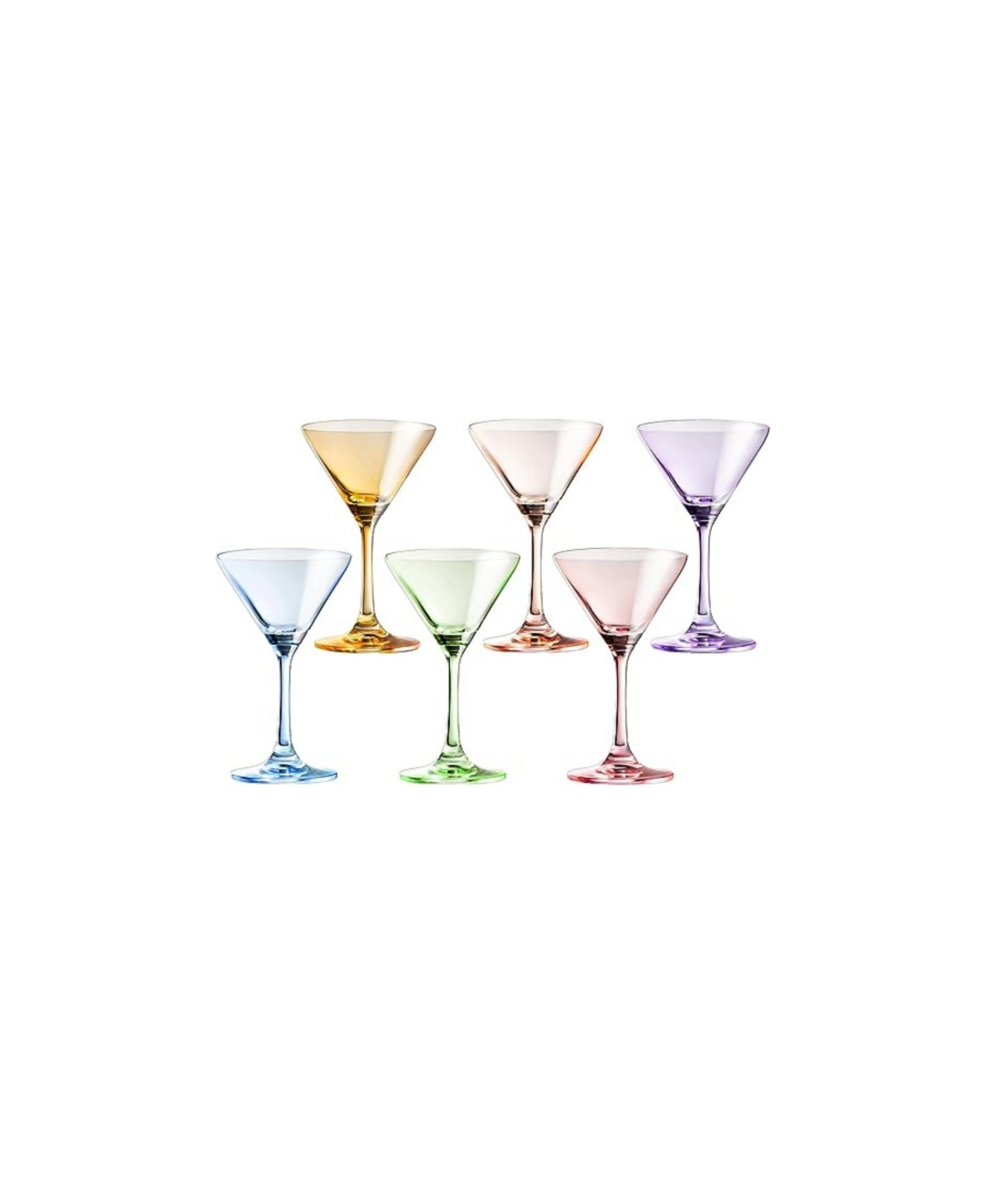 Shop The Wine Savant Crystal Luxury Martini Glasses, Set Of 6 In Multicolor