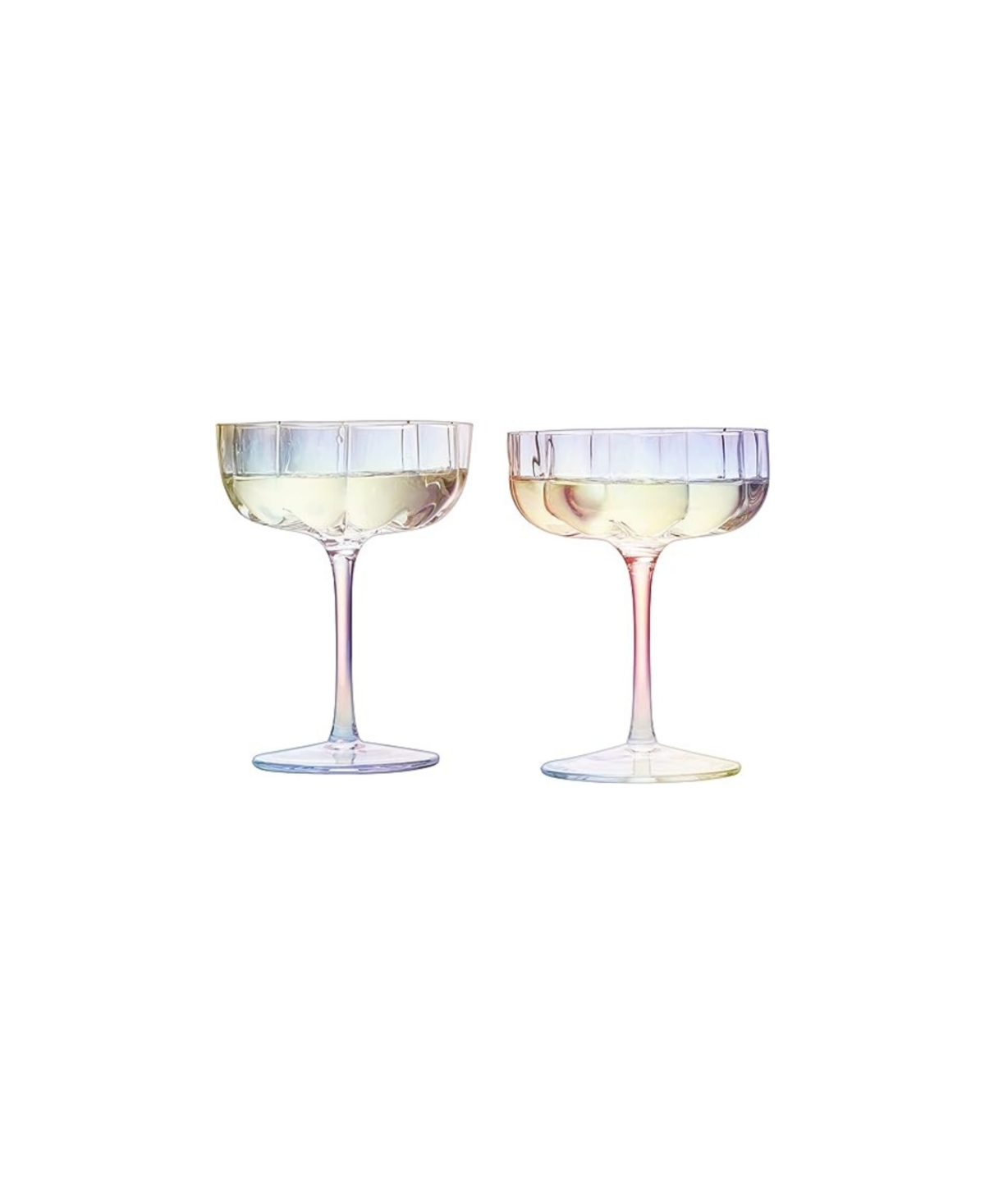 The Wine Savant Flower Vintage Glass Coupes, Set Of 2 In Iridescent