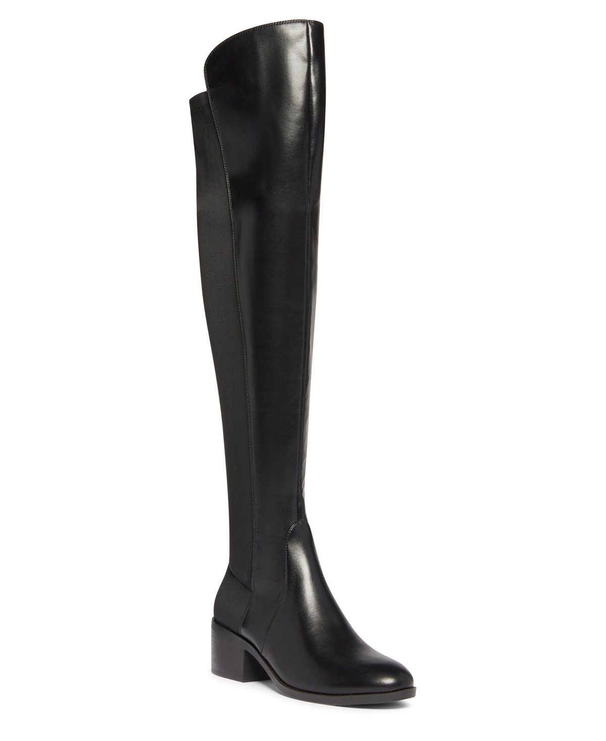 Anne Klein Women's Adrenna Round Toe Over-the-knee Boots In Black Smooth
